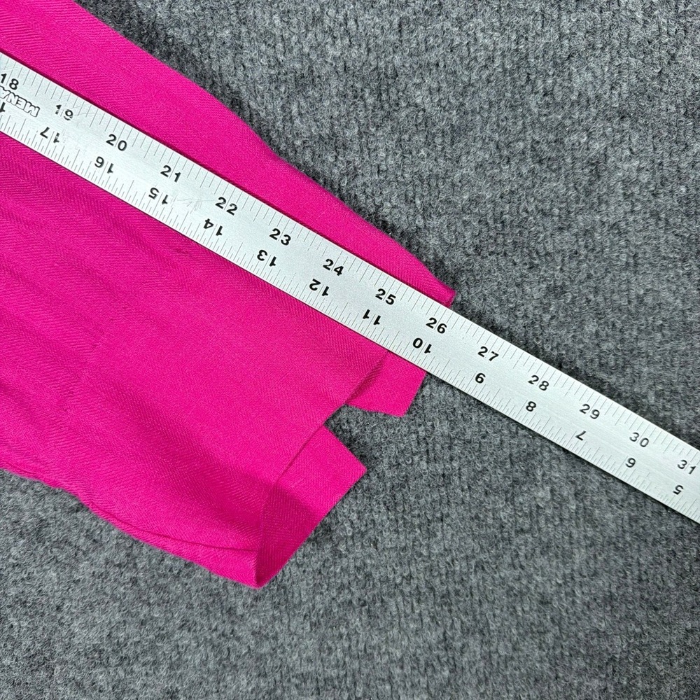 Ralph Lauren Button Down Shirt Womens 2X Fuchsia Linen Herringbone - Picture 9 of 11